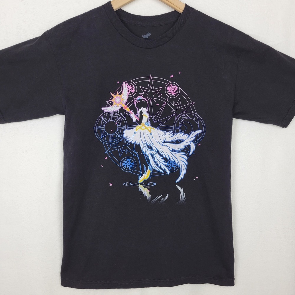 TeeFury Cardcaptor Sakura "Clear‎ Card" Graphic Tee S Black Cotton Anime Unisex